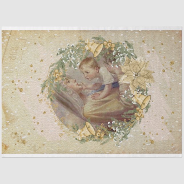 Angel Christmas Mother and child Tissue Paper (Front)