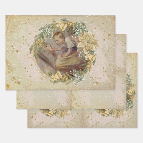 Angel Christmas Mother and child Wrapping Paper Sheets