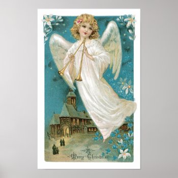 Angel Christmas Poster by christmas__gifts at Zazzle