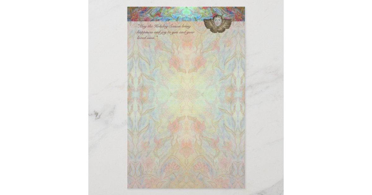 Angel Christmas writing paper | Zazzle