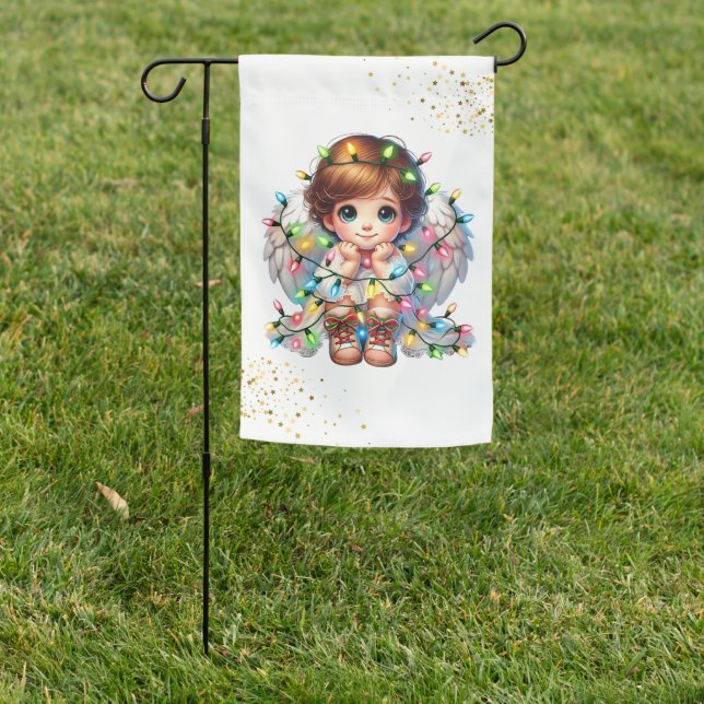 Angel Christmas Yard Flag (In SItu)