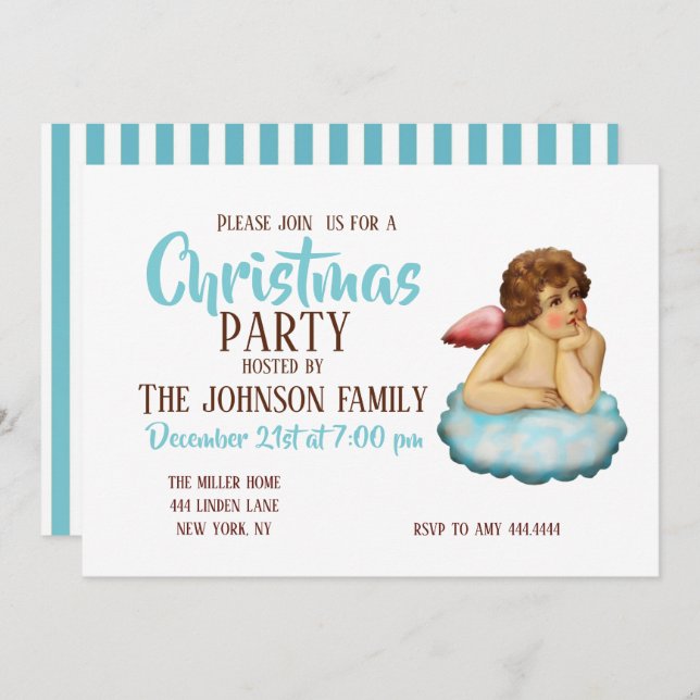 Angel Cloud Cupid              Invitation (Front/Back)