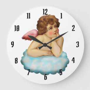 Angel Cloud Cupid Large Clock