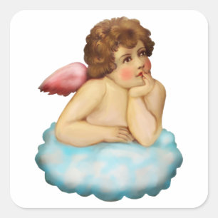 Angel Cloud Cupid Square Sticker