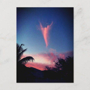 Angel cloud evening sky postcard