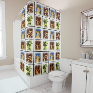 Angel collage print Shower Curtain