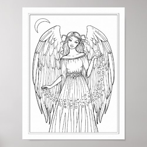 Angel Coloring Page by Molly Harrison Poster