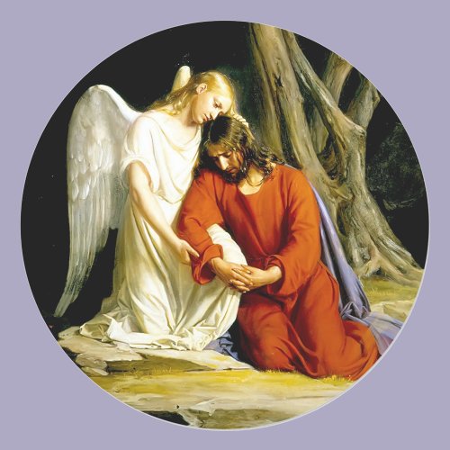 Angel Comforts Jesus at Gethsemane Classic Round Sticker