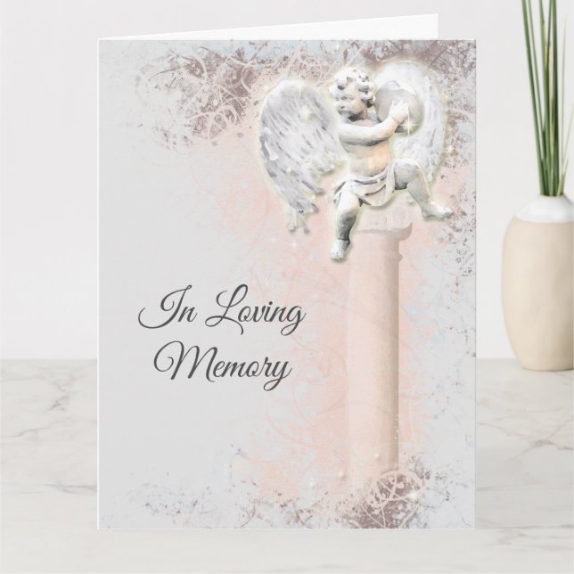 Angel condolences "in loving memory" | Personalize Card (Front)