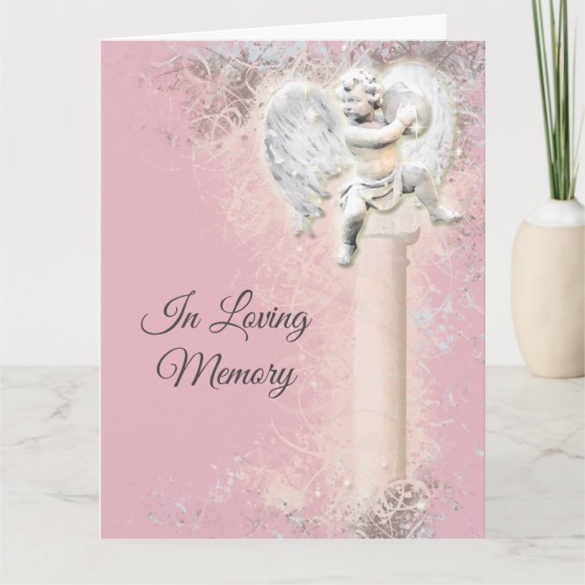 Angel condolences "in loving memory" | Personalize Card (Front)
