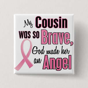 Angel COUSIN Breast Cancer T-Shirts & Gifts Pinback Button
