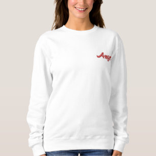 Angel Custom Text Women's Embroidered Sweatshirt