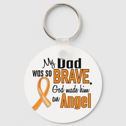 Angel Dad Leukemia Keychain