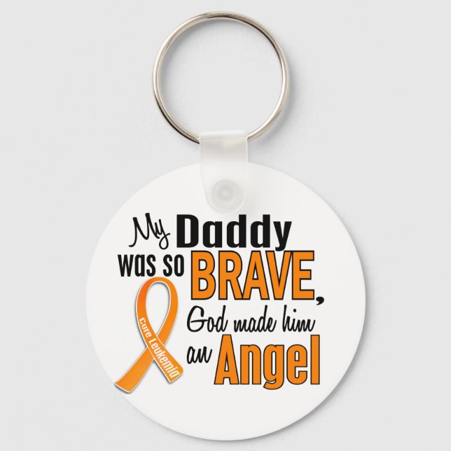 Angel Daddy Leukemia Keychain (Front)