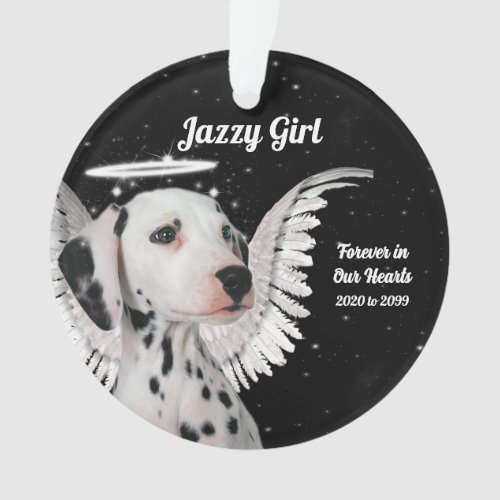 Angel Dalmatian Pet Memorial Remembrance Photo Ornament