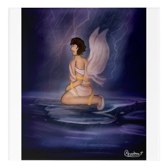 Angel dark blue wall art (Front)