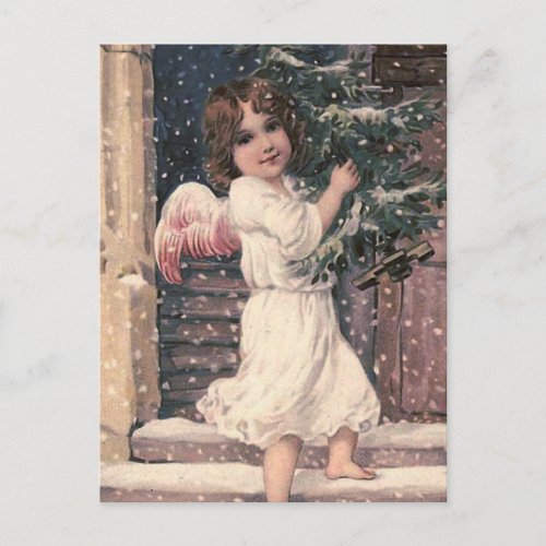 Angel Delivery Vintage Christmas Postcard