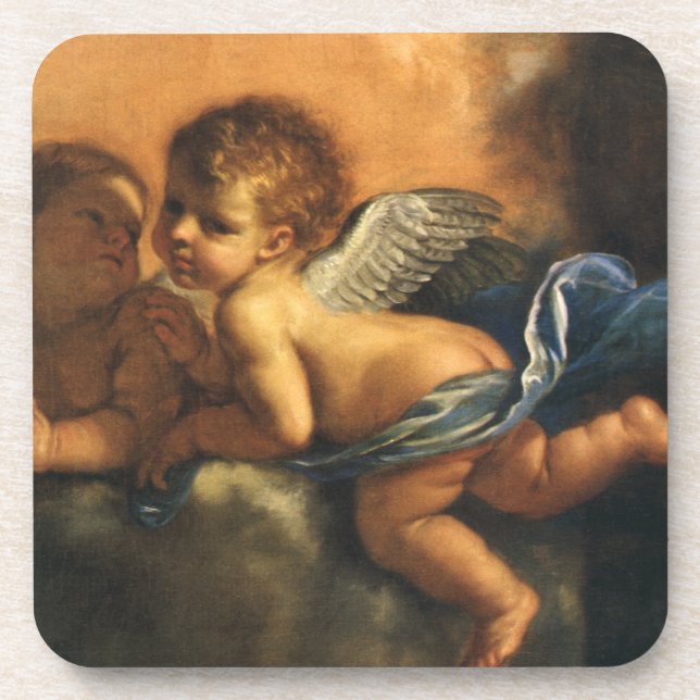 Angel detail, Patron Saints of Modena by Guercino Beverage Coaster (Front)