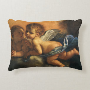 Angel detail, Patron Saints of Modena by Guercino Decorative Pillow