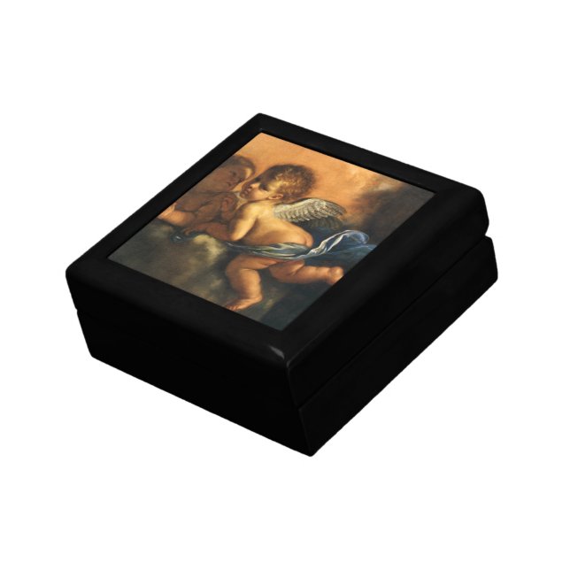 Angel detail, Patron Saints of Modena by Guercino Jewelry Box (Side)