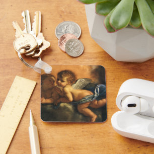 Angel detail, Patron Saints of Modena by Guercino Keychain