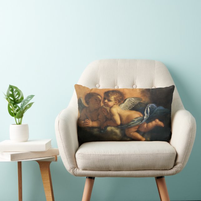 Angel detail, Patron Saints of Modena by Guercino Lumbar Pillow (Chair)