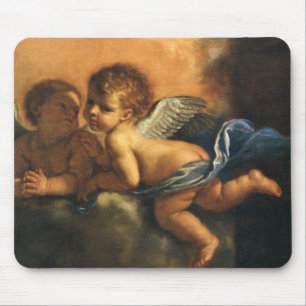 Angel detail, Patron Saints of Modena by Guercino Mouse Pad