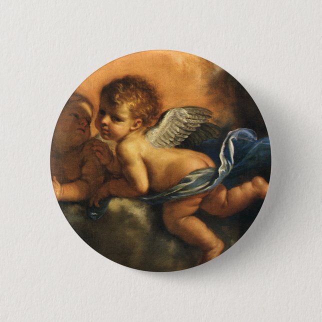 Angel detail, Patron Saints of Modena by Guercino Pinback Button (Front)