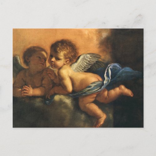 Angel detail Patron Saints of Modena by Guercino Postcard