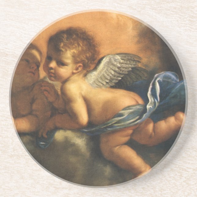 Angel detail, Patron Saints of Modena by Guercino Sandstone Coaster (Front)