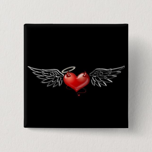 Angel devil background pinback button (Front)