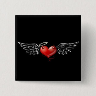 Angel devil background pinback button