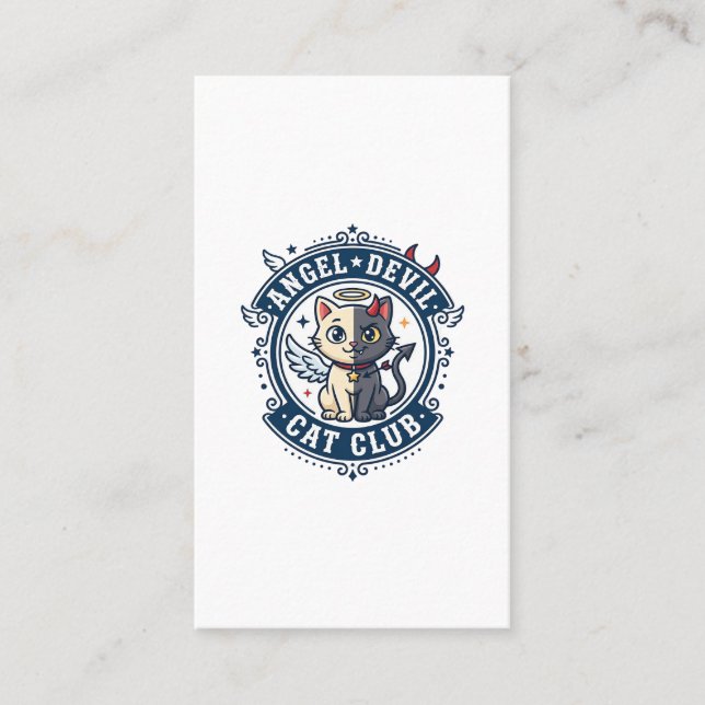 Angel Devil Cat Cat Mom Gift Idea - Angel Devil Ca Business Card (Front)