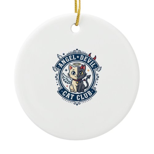Angel Devil Cat Cat Mom Gift Idea - Angel Devil Ca Ceramic Ornament