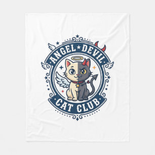 Angel Devil Cat Cat Mom Gift Idea - Angel Devil Ca Fleece Blanket