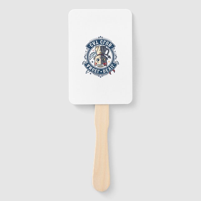 Angel Devil Cat Cat Mom Gift Idea - Angel Devil Ca Hand Fan (Front)