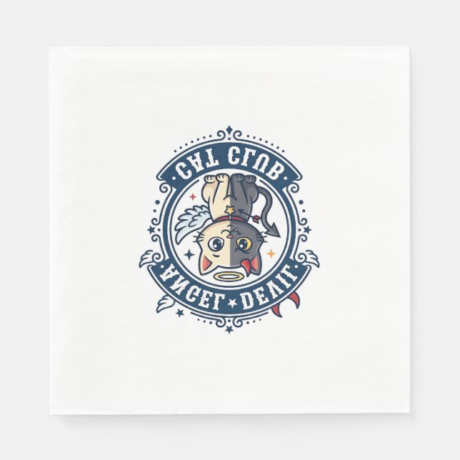 Angel Devil Cat Cat Mom Gift Idea - Angel Devil Ca Napkins (Front)