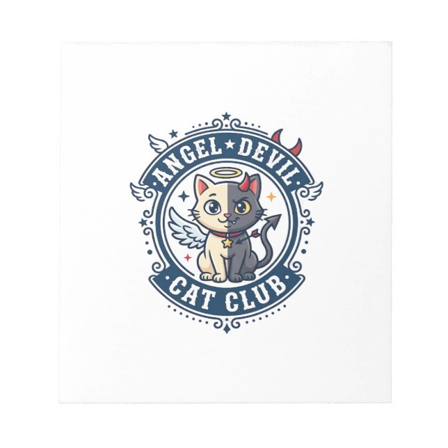 Angel Devil Cat Cat Mom Gift Idea - Angel Devil Ca Notepad (Front)