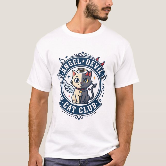 Angel Devil Cat Cat Mom Gift Idea - Angel Devil Ca T-Shirt (Front)