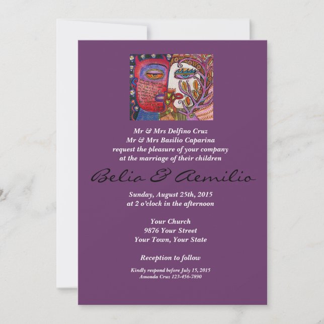 Angel & Devil Lovers Wedding Invitation (Front)