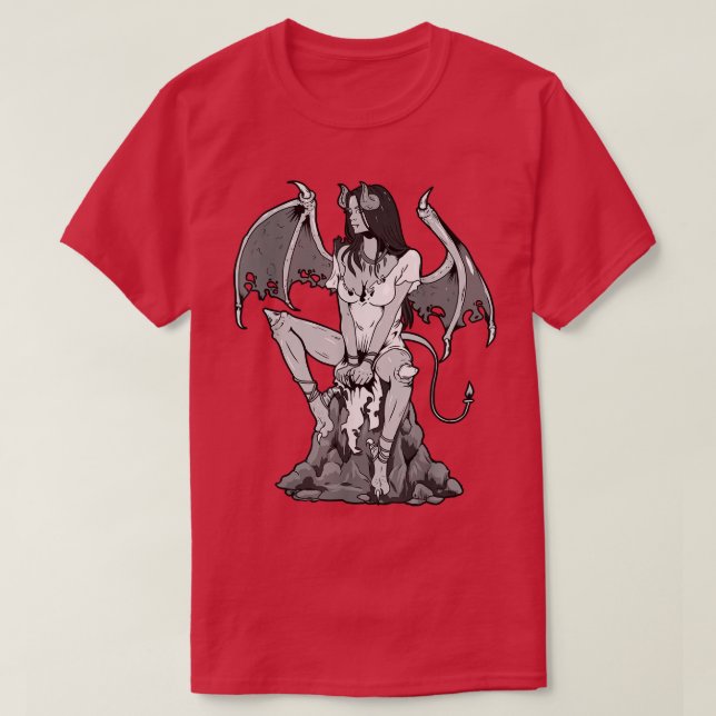 Angel Devil Satan Goth Grunge Demon Gothic Woman  T-Shirt (Design Front)