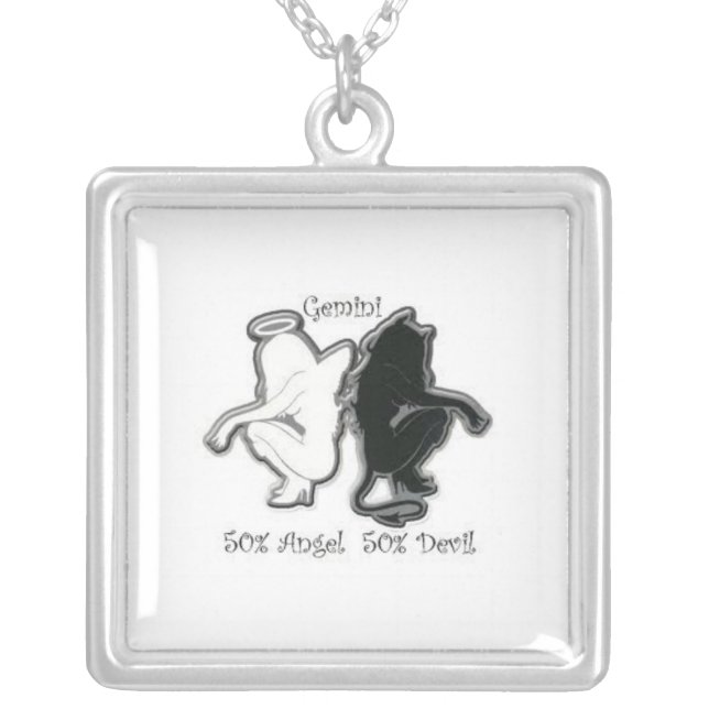 angel/devil silver plated necklace (Front)