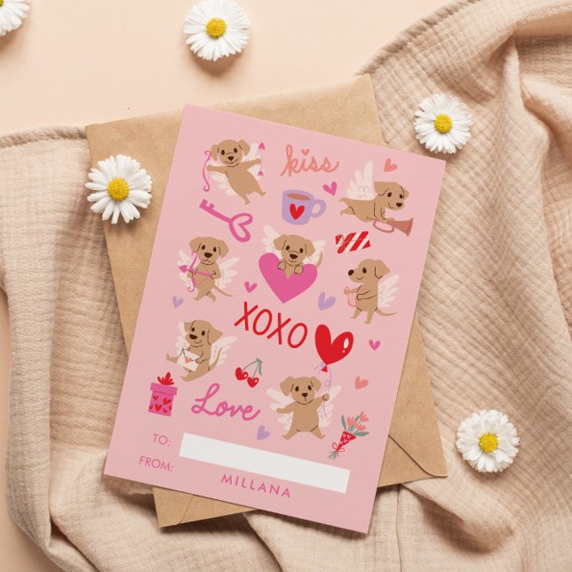 Angel Dogs Classroom Valentine Holiday Card (Creator Uploaded)