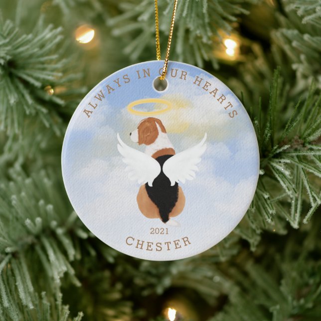 Angel Dogs Custom Photo Ceramic Ornament (Tree)