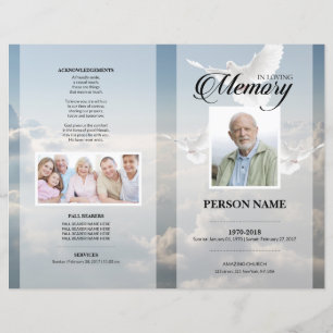 Angel dove Funeral Template