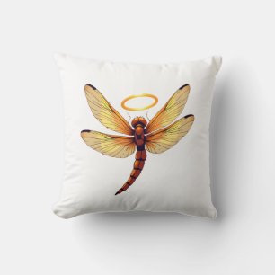 Angel Dragonfly Throw Pillow