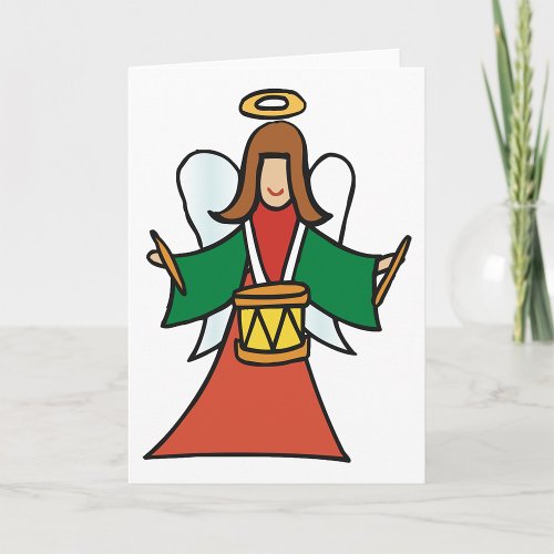 Angel Drummer Greeting Cards