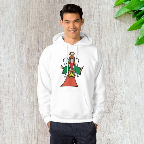 Angel Drummer Mens Hoodie