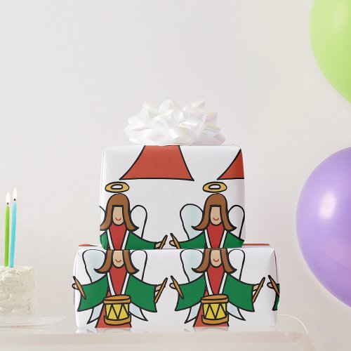 Angel Drummer Wrapping Paper