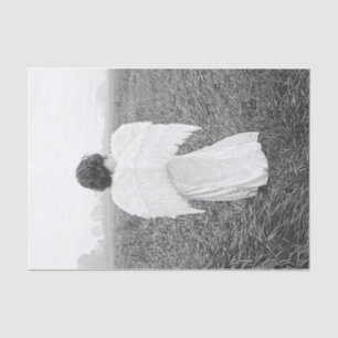 Angel Elegant Black And White Photo Art Tissue Paper